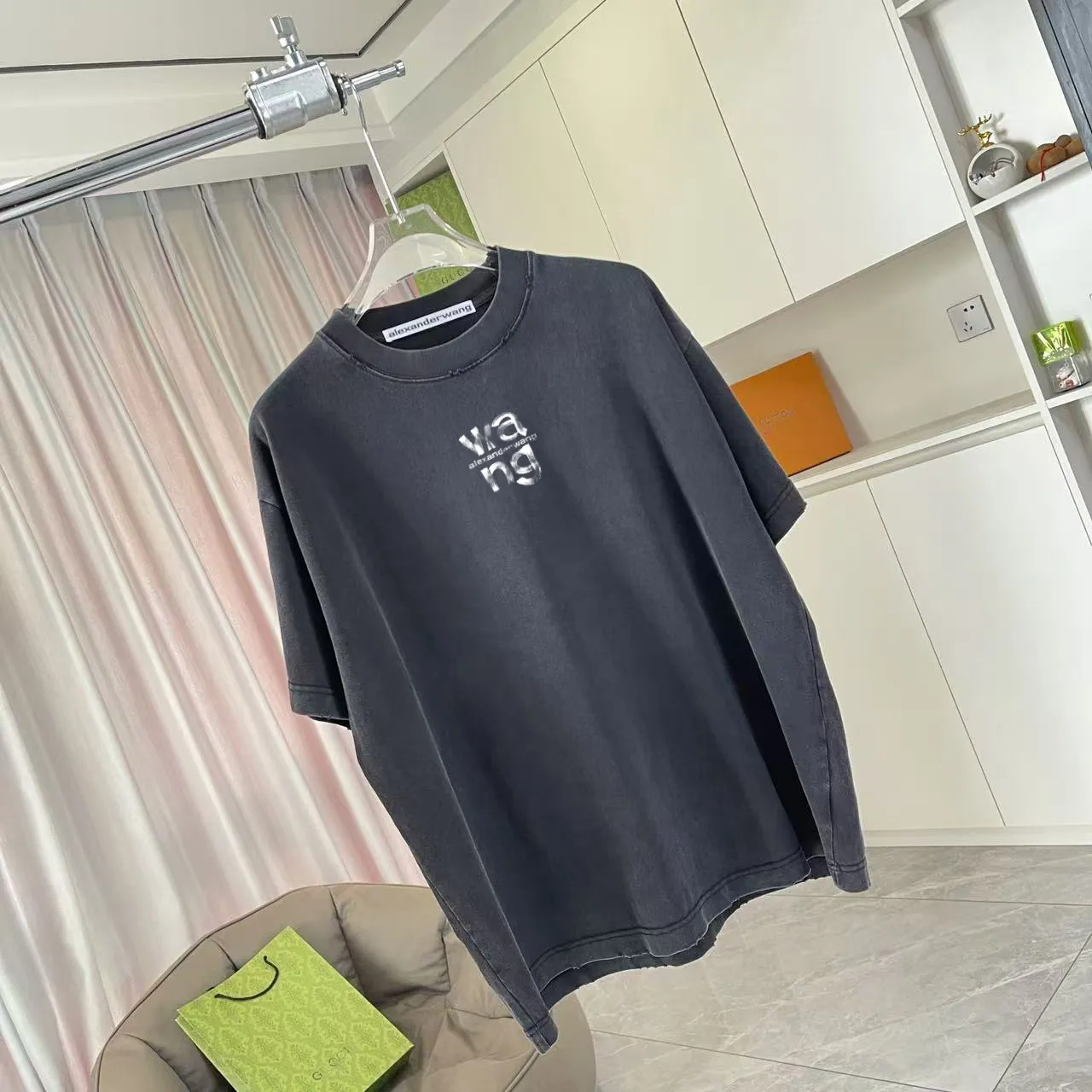 *alexanderwang 2025 New Arrival logo g T Same Style Size：S M L XL XXL ：Black Gray